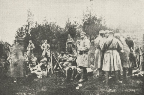 Żołnirze Legionów Polskich pod Krzywopłotami, listopad 1914 r.